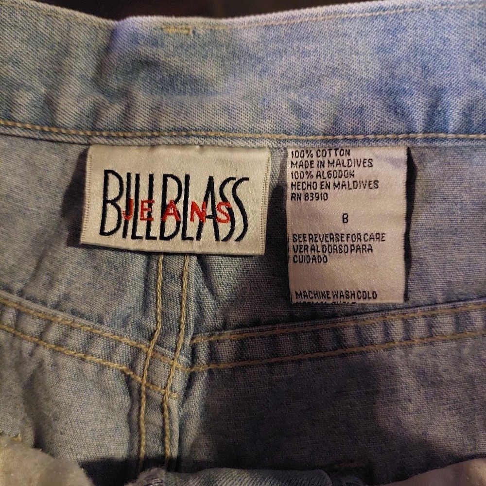 Vintage Bill Blass Floral Embroidered Light Wash Jeans Size 8 90s Ankle Slit - Picture 3 of 6